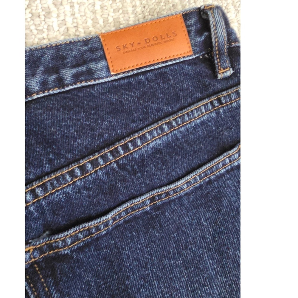 Sky Dolls Dark Wash Wide Leg High Waisted Tall Jeans Size 36 37.5 Inseam